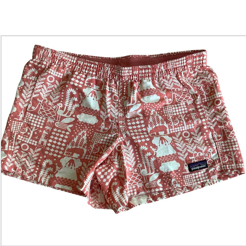 Patagonia Kids Shorts - Coral and White